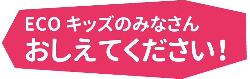 ECOキッズのみなさんおしえてください！